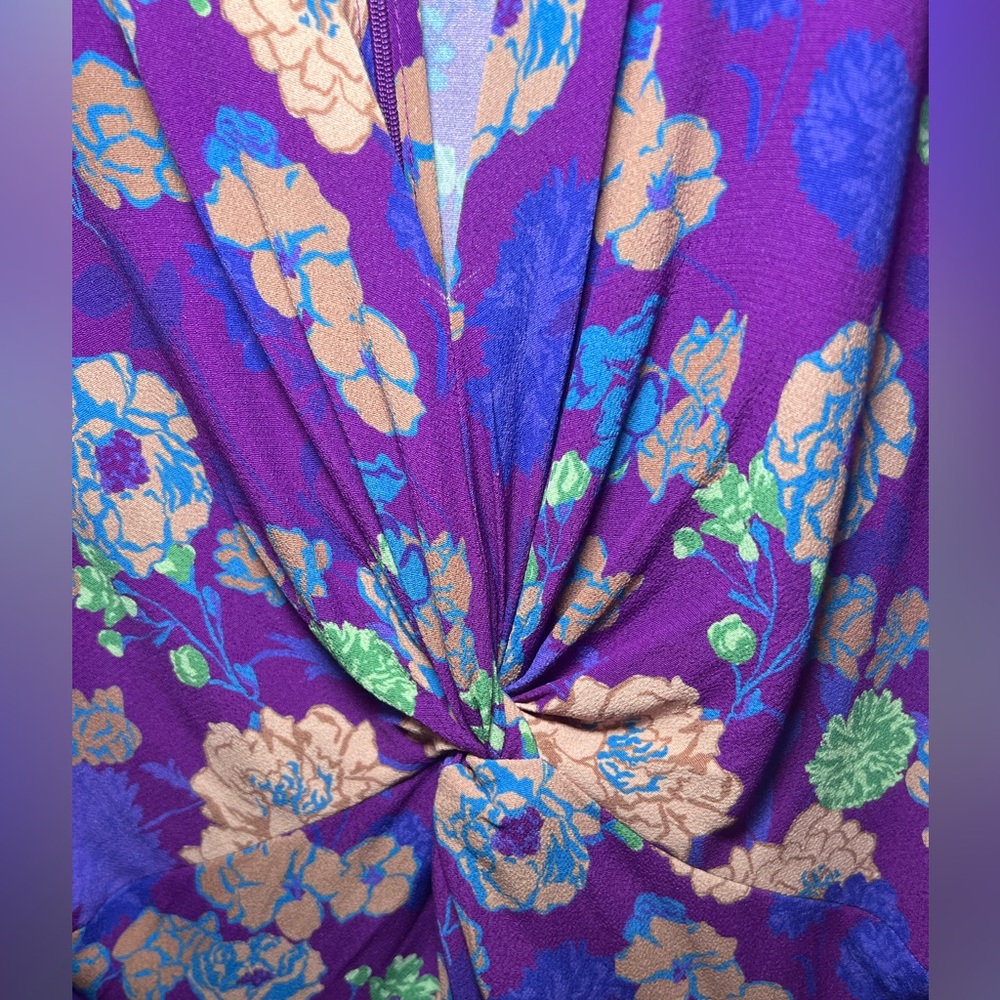 Smythe Twist Dress in Violet Floral Size Medium New - Picture 7 of 8